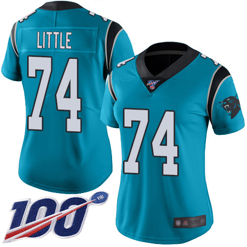 Carolina Panthers Limited Blue Women Greg Little Alternate Jersey NFL Football #74 100th Season Vapor Untouchable->women nfl jersey->Women Jersey